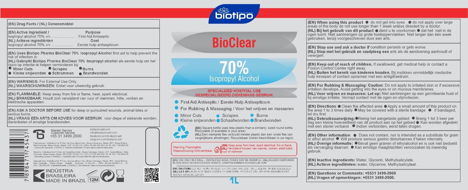 Etiketten BioClear 70% isopropylalcohol