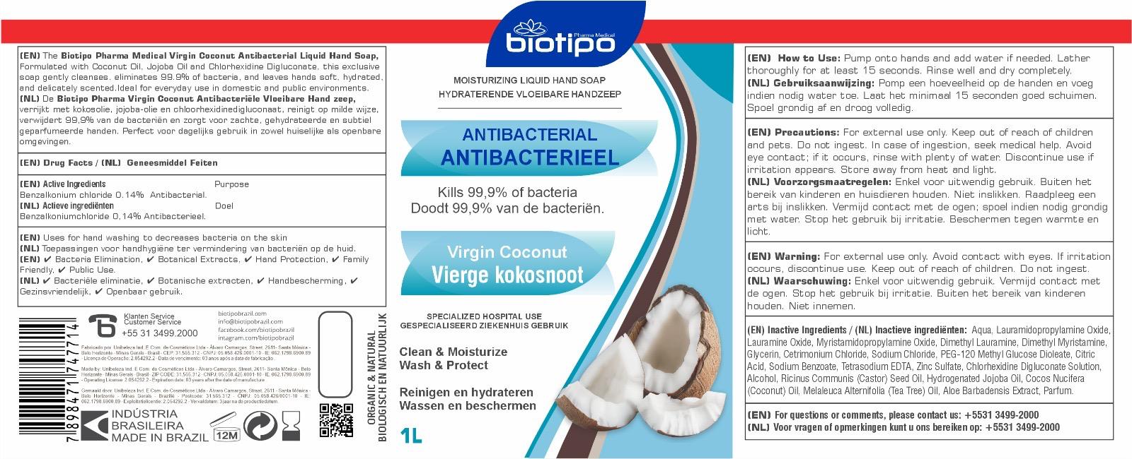 Etiketten Antibacteriële vloeibare handzeep — Virgin Coconut